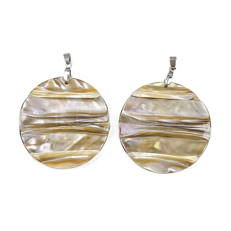 Natural Freshwater Shell Pendants SSHEL-B003-05P-03-1