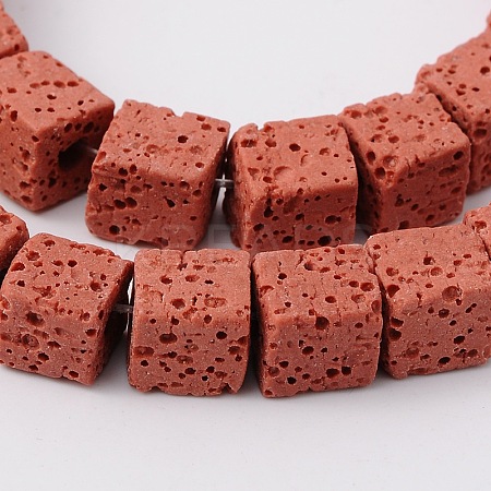 Synthetic Lava Rock Bead Strands G-N0104-8mm-12-1