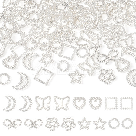 80Pcs 8 Styles Resin Imitation Pearl Cabochons RESI-TA0003-88-1