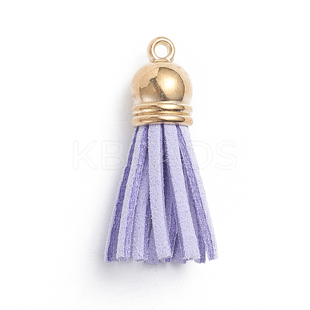 Faux Suede Cord Tassels Pendant Decorations HJEW-WH0006-18D-1