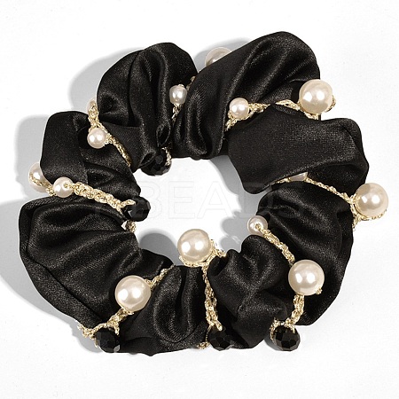 Plastic Imitation Pearl Hair Ties PW-WG37733-01-1