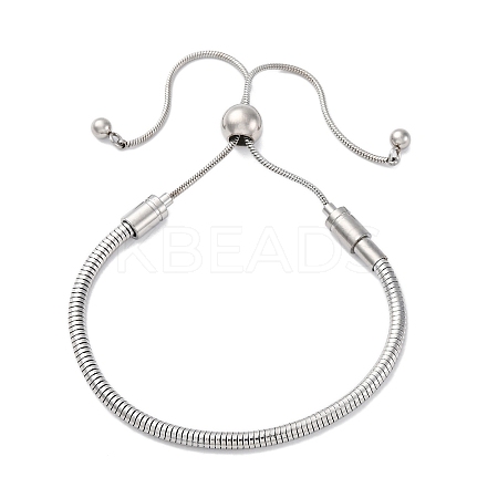 201 Stainless Steel Snake Chain Slider Bracelets for Women STAS-D301-09P-1