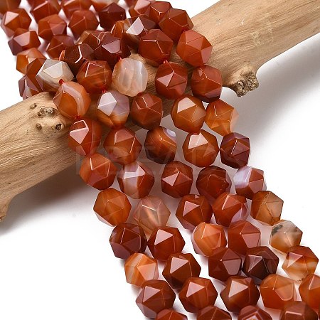 Natural Red Banded Agate Beads Strands G-Z119-A05-03-1