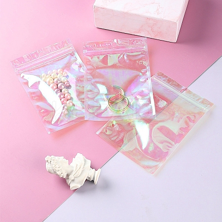 Iridescent Rectangle Plastic Zip Top Gift Bags LS-PW-WG99219-08-1