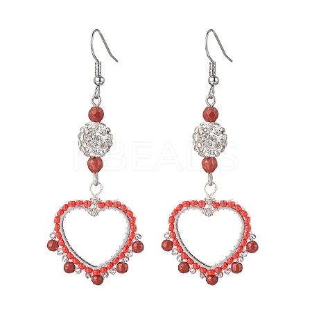 304 Stainless Steel Linking Ring Dangle Earring EJEW-MZ00133-1