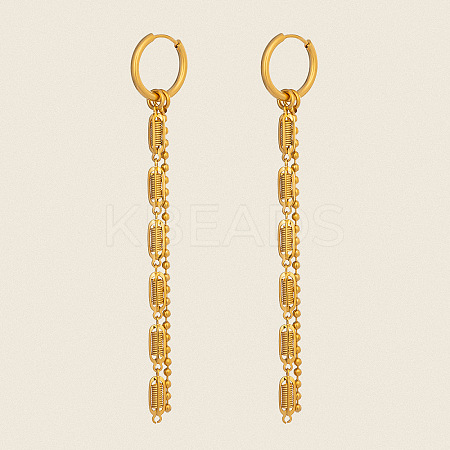 Chain Tassel 304 Stainless Steel Hoop Earrings SU3724-1