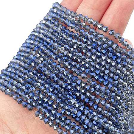 Transparent Electroplate Glass Beads Strands EGLA-A039-T2mm-UA10-1