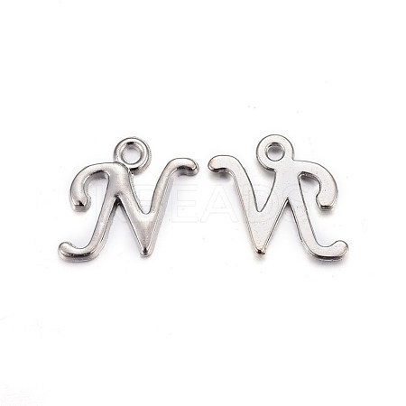 Platinum Plated Alloy Letter Pendants X-PALLOY-J718-01P-N-1