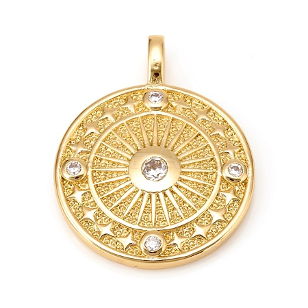 Brass Micro Pave Cubic Zirconia Pendants KK-D160-57G-1