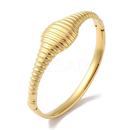 304 Stainless Steel Grooved Hinged Bangles for Women BJEW-I315-16G-1