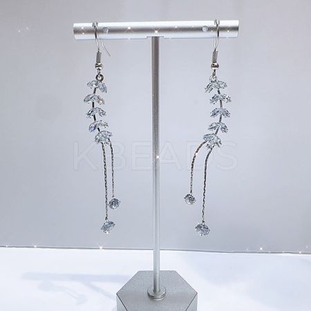 Exaggerated Clear Cubic Zirconia Tassel Dangle Earrings RO8227-5-1