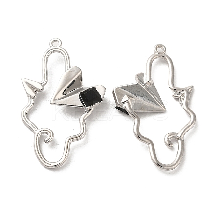 Glass Paper Plane Pendant PALLOY-K001-075P-01-1