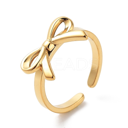 304 Stainless Steel Open Cuff Rings for Women RJEW-Z044-01G-02-1