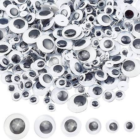 Black & White Plastic Wiggle Googly Eyes Buttons DIY Scrapbooking Crafts Toy Accessories KY-PH0001-12-1