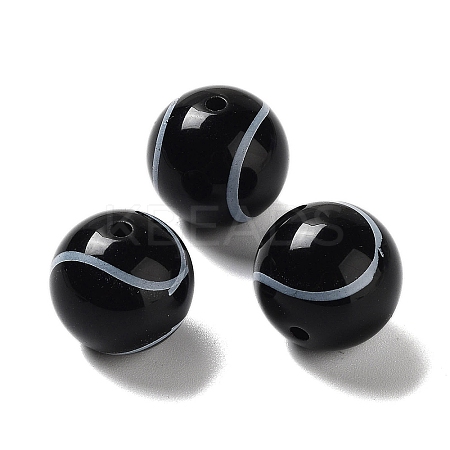 Sport Theme Opaque Resin Tennis Beads RESI-XCP0002-18-1
