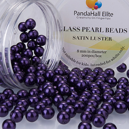 Pearlized Glass Pearl Round Beads HY-PH0001-10mm-099-1