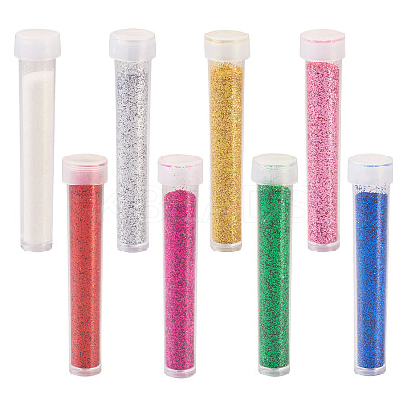 8 Bottles 8 Colors Plastic Glitter Powder Fillers AJEW-TA0001-36-1