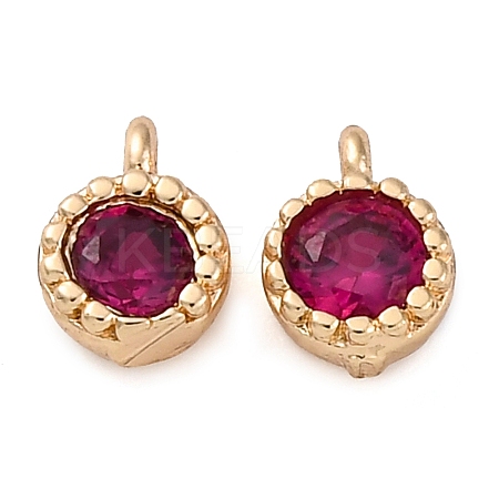 Brass Micro Pave Cubic Zirconia Charms KK-Z089-11KCG-01-1