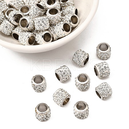 Rondelle Brass Rhinestone Beads CPDL-I003-01-1
