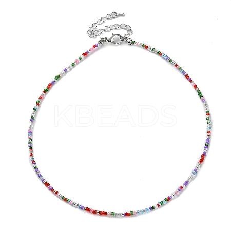 Glass Beaded Necklace NJEW-Z029-05U-1