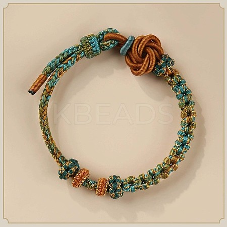 Hand-knitted Polyester and Wax Cope Braided Bracelets for Men Women FS-WG9D472-01-1