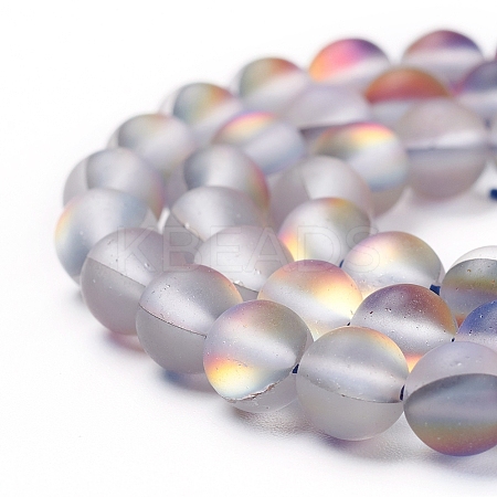 Synthetic Moonstone Beads Strands LS-G-R375-6mm-A14-1