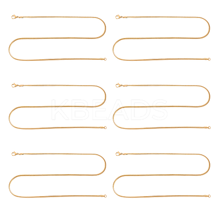 6Pcs 304 Stainless Steel Snake Chains Necklaces for Men Women STAS-DC0003-25-1