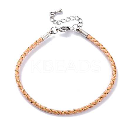 Polyester Cord Braided Bracelet Makings MAK-Z003-01P-09-1