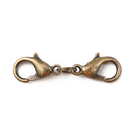 Zinc Alloy Double Lobster Claw Clasps FIND-TAC0016-15AB-1