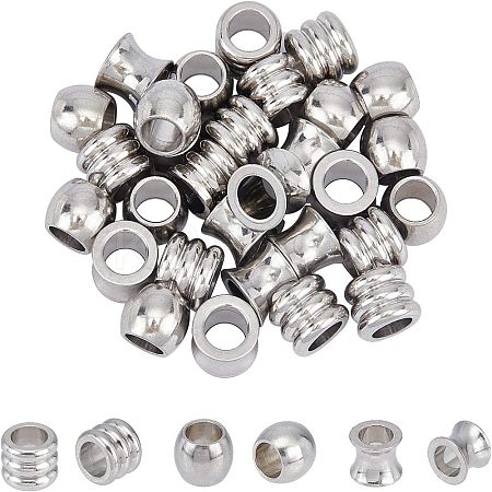 70Pcs 7 Style 201 Stainless Steel European Beads OPDL-UN0001-05-1
