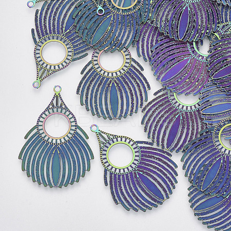 Ion Plating(IP) 304 Stainless Steel Filigree Pendants X-STAS-R102-19-1