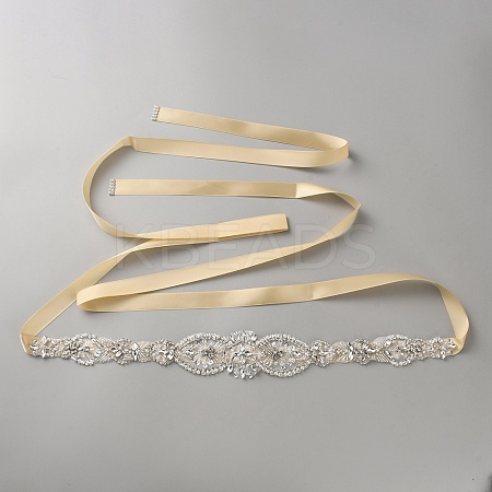 Flower Full Crystal Rhinestone Handmade Bridal Belts for Wedding Dresses AJEW-WH20006-233B-04-1
