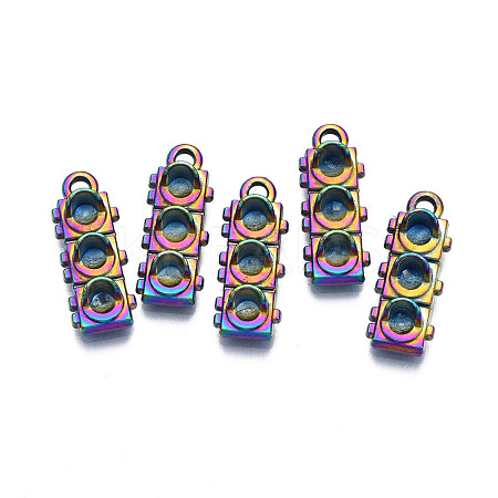 Rainbow Color Alloy Pendants Enamel Settings PALLOY-S180-324-1