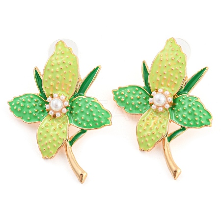 Saint Patrick's Day Theme Zinc Alloy Dangle Stud Earrings LS-EJEW-Z030-01A-LG-1