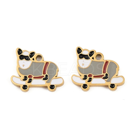 304 Stainless Steel Enamel Charms STAS-C137-06A-G-1