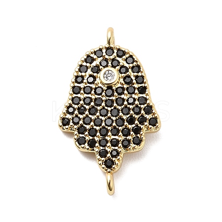 Religion Brass Micro Pave Cubic Zirconia Connector Charms KK-H529-01A-G03-1