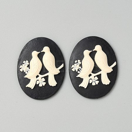 Opaque Resin Decoden Cabochons LS-RESI-WH0034-51B-1