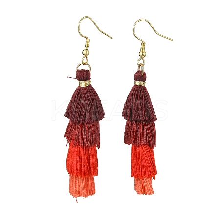 Colorful Tassel Pendants Dangle Earrings for Women EJEW-JE06108-1