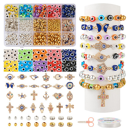 DIY Evil Eye Bracelet Making Kit DIY-TA0004-42-1