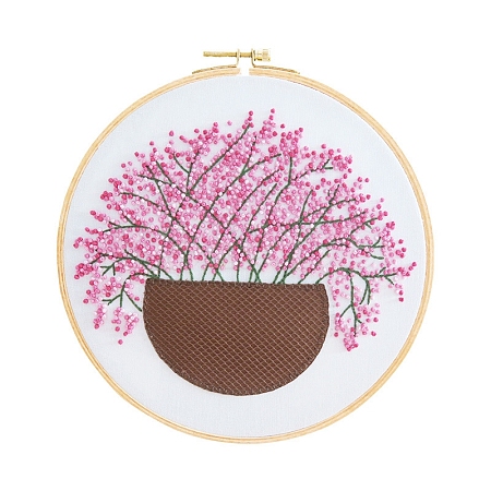 Gypsophila Pattern DIY Embroidery Kit DIY-P077-050-1