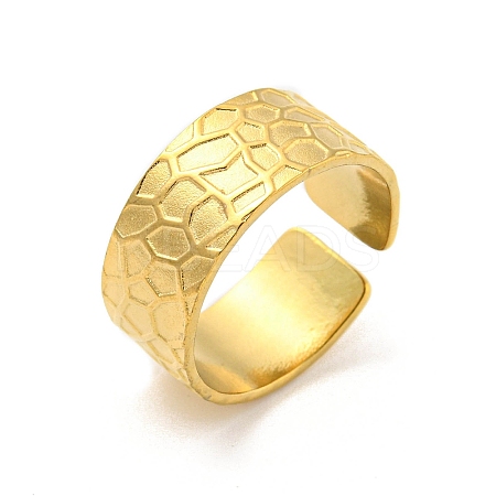 Ion Plating(IP) 304 Stainless Steel Open Cuff Rings RJEW-K245-94G-1