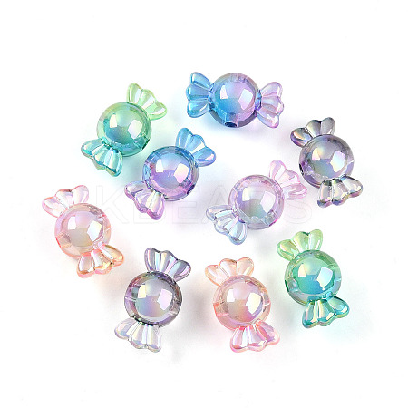 Gradient Color Transparent Acrylic Beads OACR-I015-55-1
