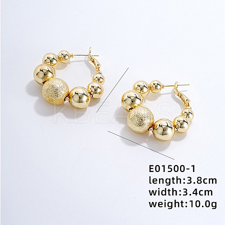 Vintage French Style Round Ball Hoop Earrings EC8157-1