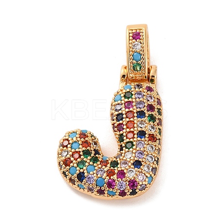 Brass Micro Pave Cubic Zirconia Pendants KK-C076-29J-G02-1