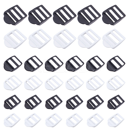 100Pcs 6 Styles POM Plastic Ladder Lock Slider Buckles FIND-FH0016-64-1