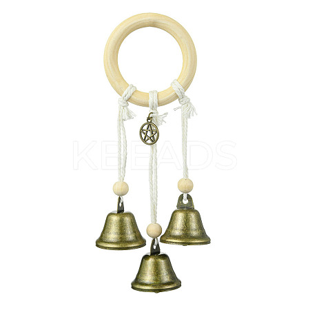 Iron Witch Bells for Door Knob for Protection HJEW-JM02224-1