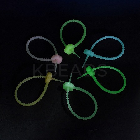 Luminous Silicone Cable Zip Ties AJEW-P104-01E-1