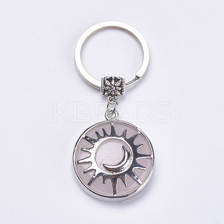 Natural Rose Quartz Keychain KEYC-G043-B10-1