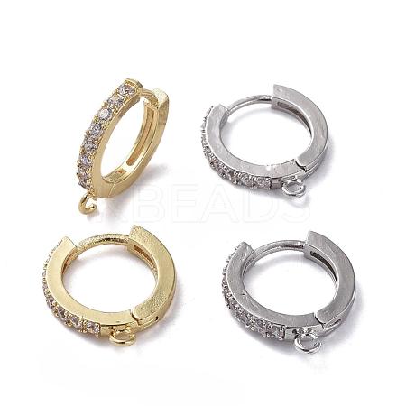 Brass Huggie Hoop Earring Findings KK-P150-42-1