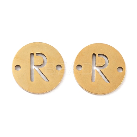 PVD Vacuum Plating 201 Stainless Steel Hollow Flat Round Links FIND-R149-03R-G-1